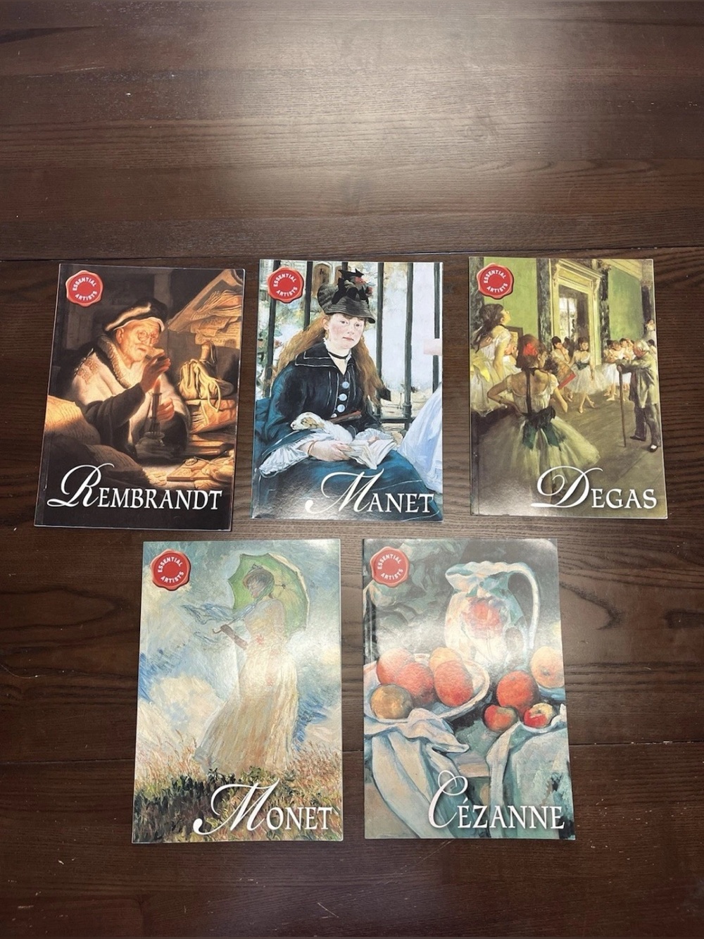 Set of 5 Artist Biography Books: Manet, Monet, Degas, Rembrandt, Cezanne